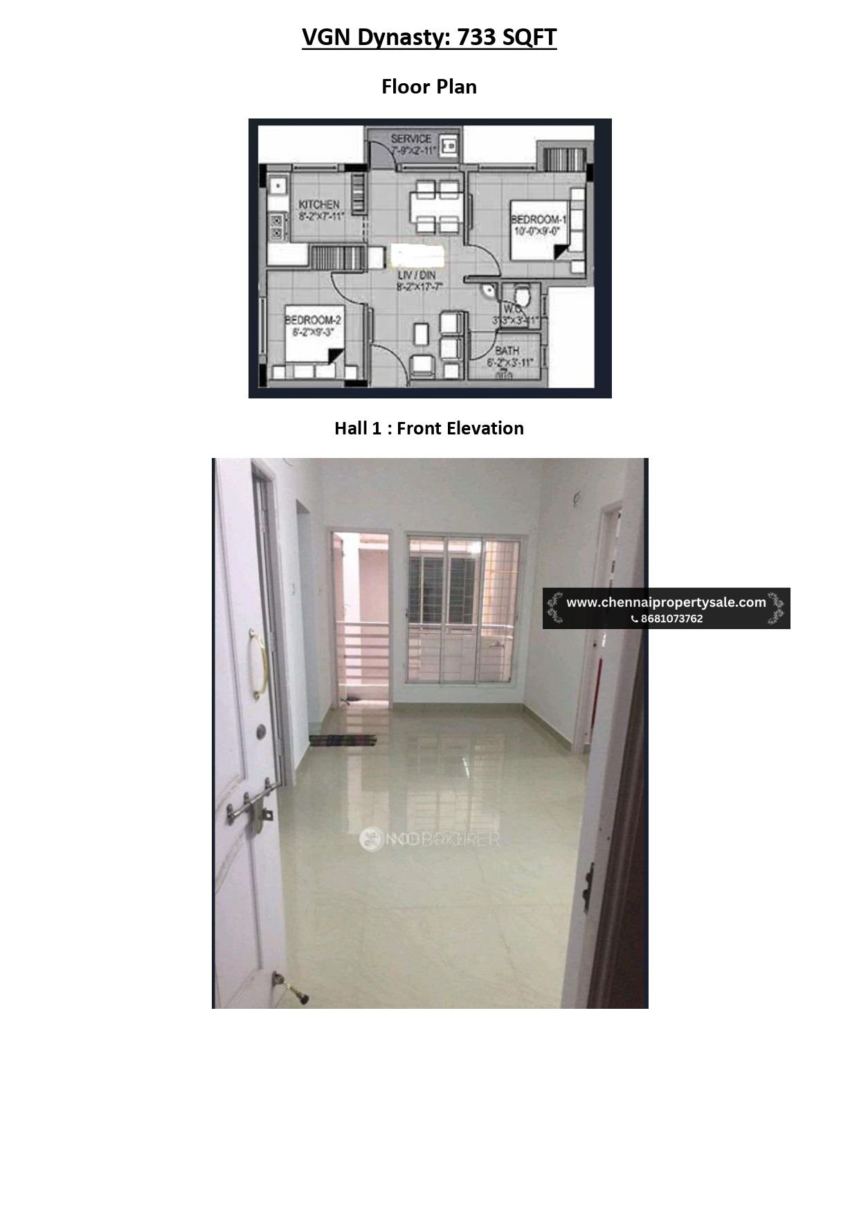 733 Sqft 2 BHK Flat Sale in Avadi Kannapalayam