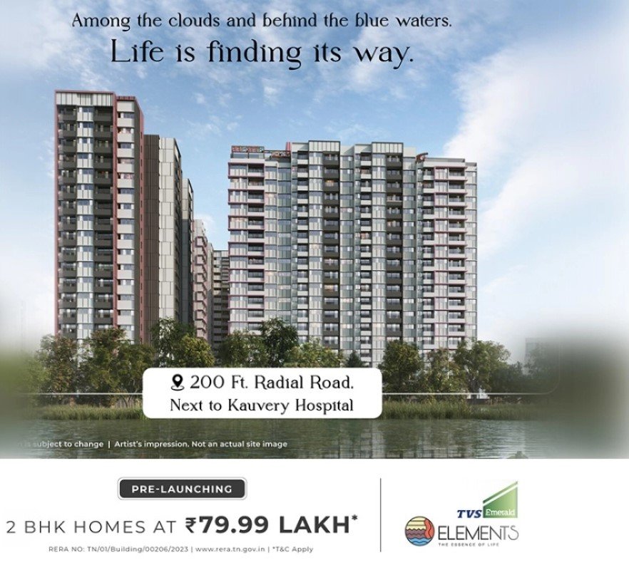 Luxurious Apartment Sale at Kovilambakkam, TVS Emerald Elements
