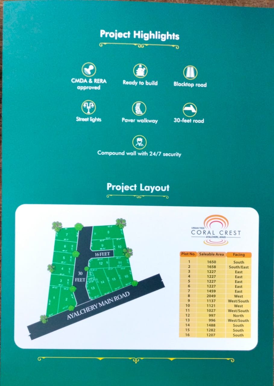 Gated Community premium plots sale in Avadi