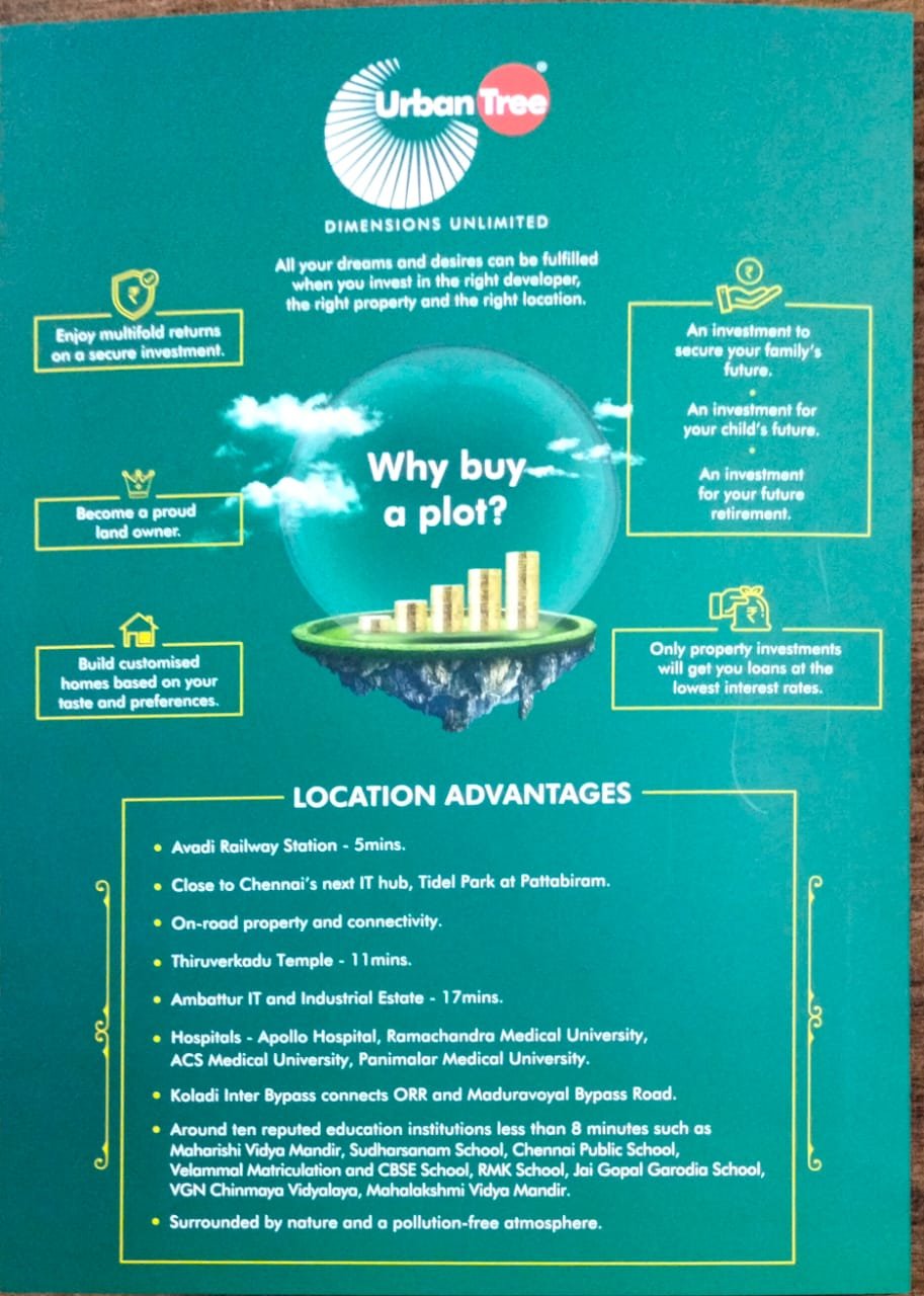 Gated Community premium plots sale in Avadi