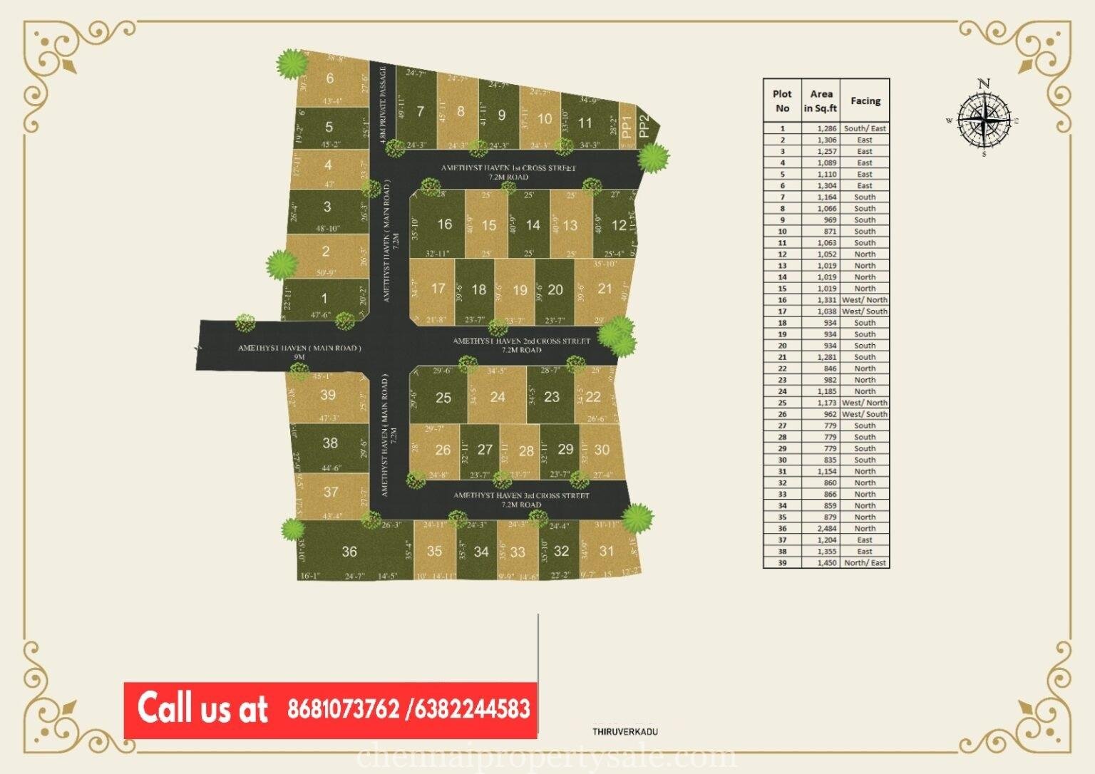 Gated Community premium plots sale in Thiruverkadu