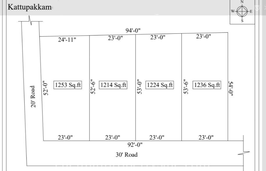 4 Cmda Approved 1250 sqft plots available in kattupakkam 4 Kattupakkam plots