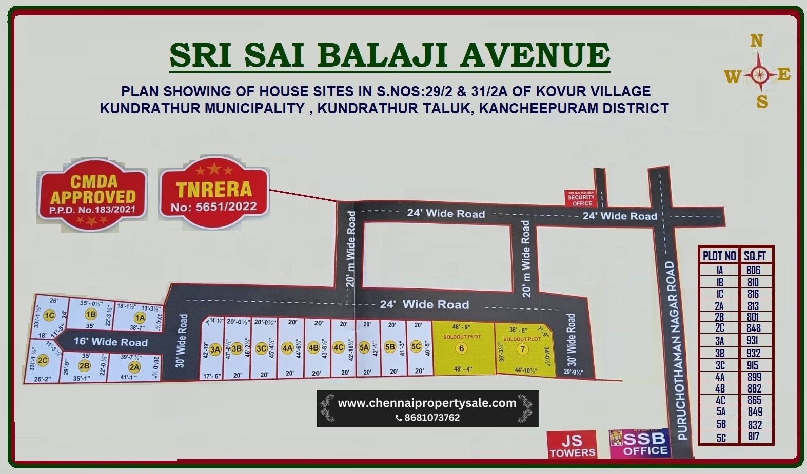 CMDA Approved Plots Sale in Gerugambakkam