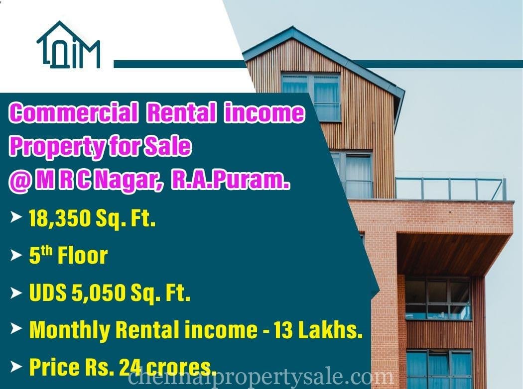 Commercial Office Rental Income Property Sale in MRC Nagar, RA Puram 2 Commercial Office Rental Income Property Sale in MRC Nagar RA Puram